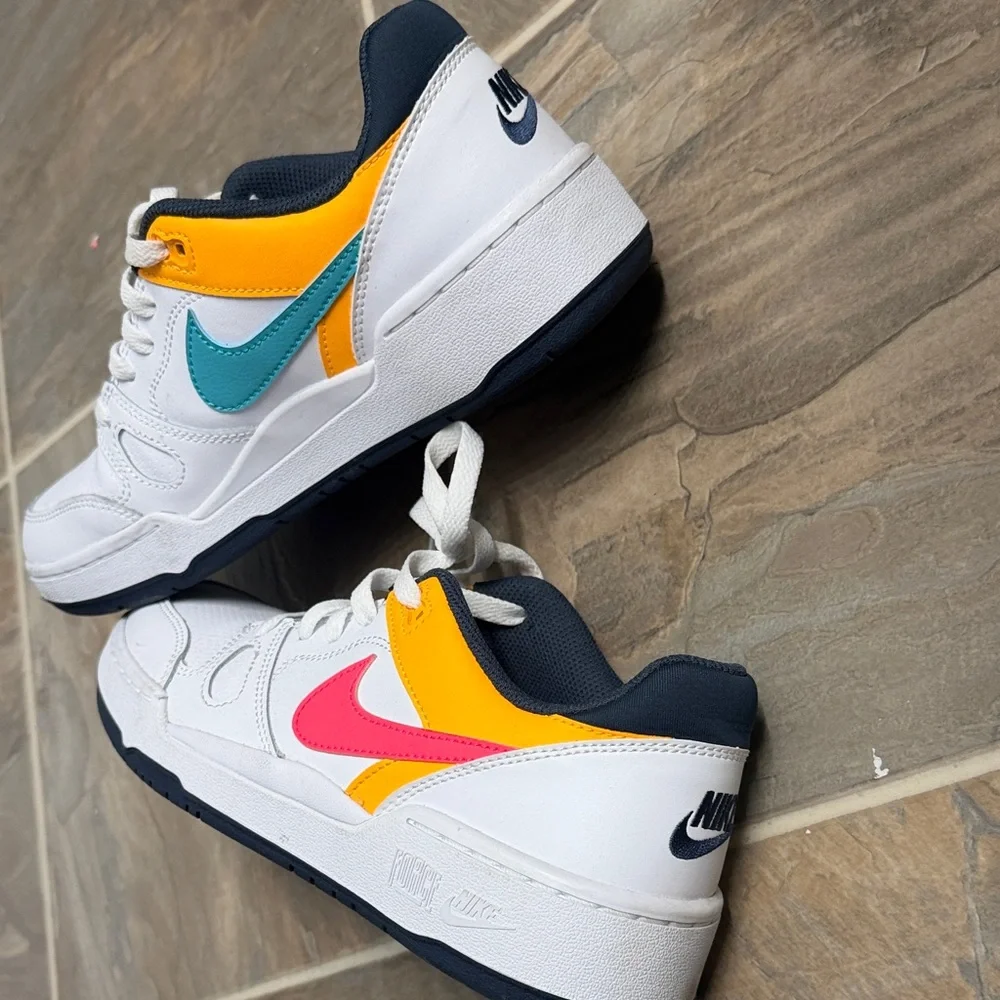 Nike Full Force Low White Sneakers with Pink and Orange Accents - Picture 8 of 8